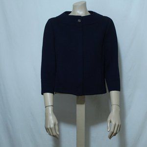 St. John Collection Navy Cardigan Hidden Zipper